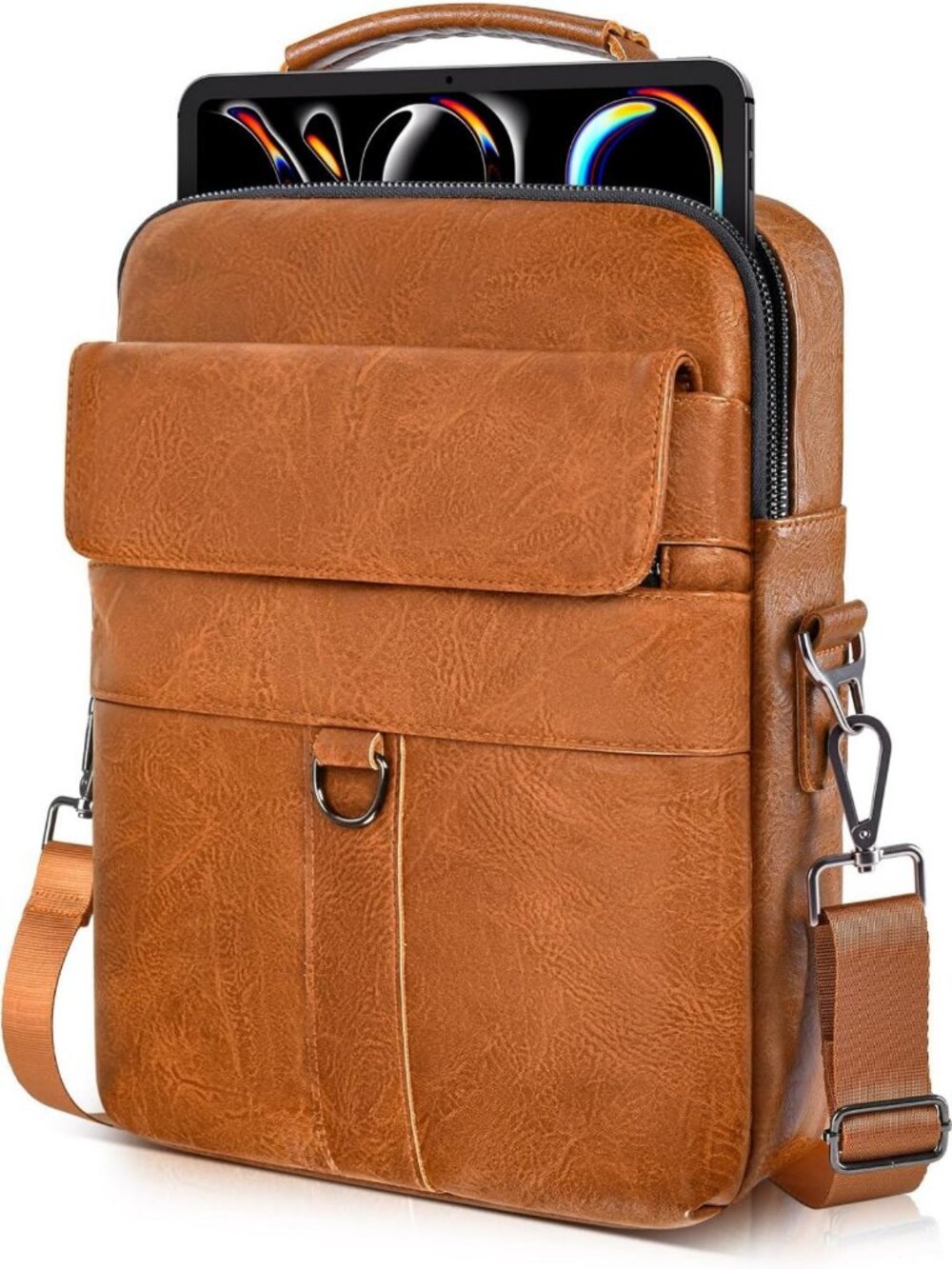 Stylish 13" Leather Laptop Shoulder Bag Case for MacBook & iPad - Durable & Chic